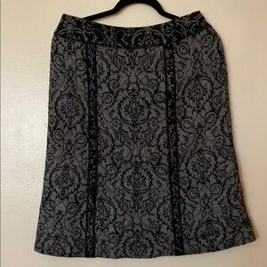 Black  and Grey A-Line Knee-Length Skirt by Tribal